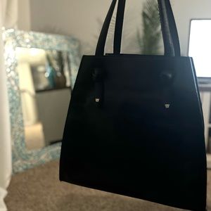 Kelly Wynne Black Croc Embossed Italian Leather Bag